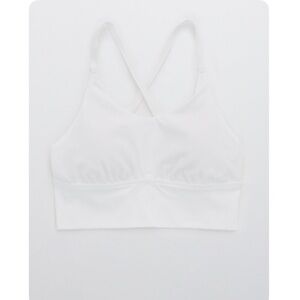 Aerie White Strappy Back Sports Bra